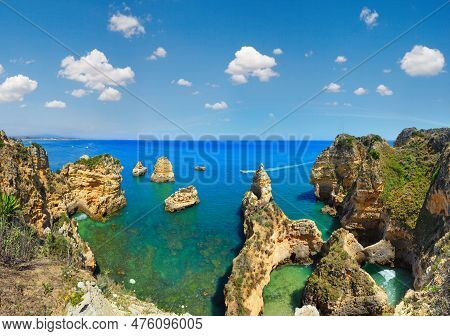 Ponta Da Piedade (group Of Rock Formations Along Coastline Of Lagos Town, Algarve, Portugal). People