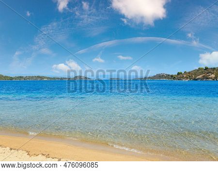 Summer Sea Coast Landscape (livari Beach, Halkidiki, Sithonia, Greece).