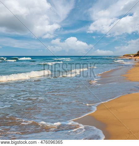 Morning Paradise White Sandy Beach Maldives Of Salento (pescoluse, Salento, Puglia, South Italy). Th