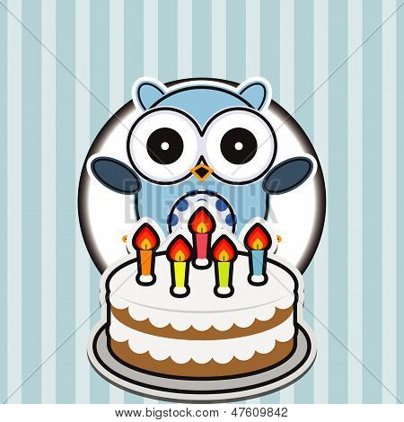 Anniversaire de hibou mignon