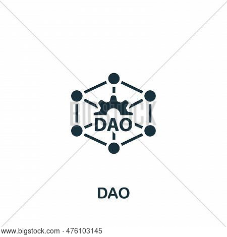 Dao Icon. Monochrome Simple Sign From Blockchain Collection. Dao Icon For Logo, Templates, Web Desig