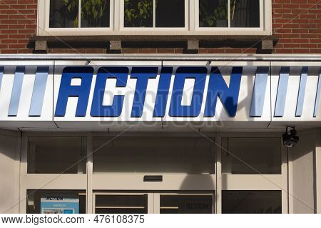Vaals, Netherands - November 8, 2022: Logo Of Action On Their Store For Vaals, Netherlands. Action I