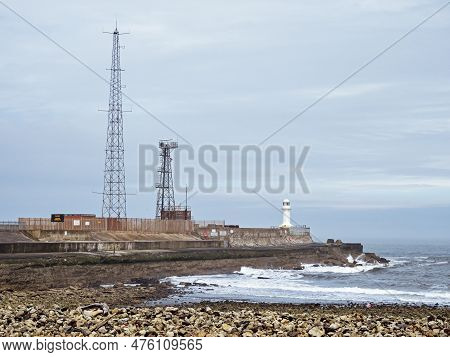 South Gare Lighthouse And Breakwater Near Redcar, England