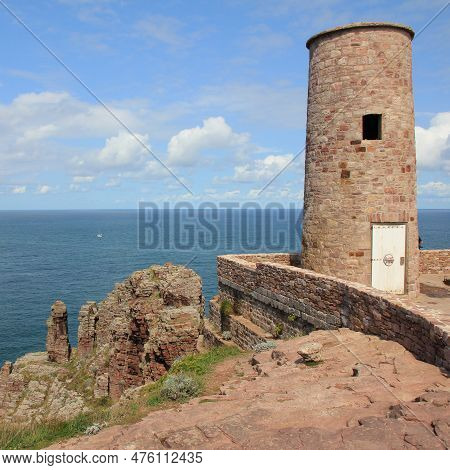 Small Tower At The Head Of Cap Frehel, Brittany. French Coast.
