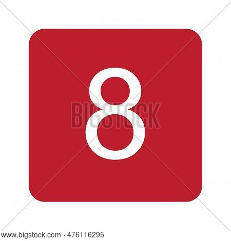 Keycap Digit Eight Icon Vector Image. Suitable For Mobile Application Web Application And Print Medi