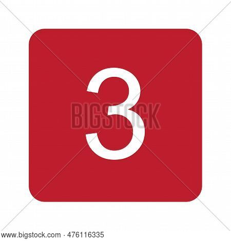 Keycap Digit Three Icon Vector Image. Suitable For Mobile Application Web Application And Print Medi