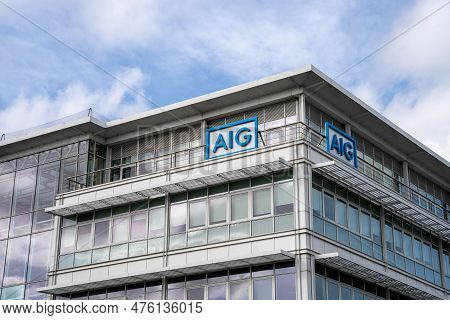 Dublin Docklands, Dublin 1, Ireland, 29th March 2023. Aig Insurance Office Building Overlooking Rive