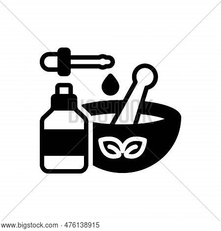 Black Solid Icon For Essentials Necessary Compulsory Cosmetics Rudiments Ayurvedic Medicine Natural 