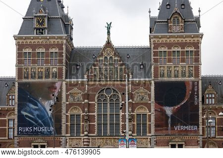 Amsterdam, Netherlands - April 21, 2023: The Rijksmuseum In Amsterdam - The Largest Exhibition On Du
