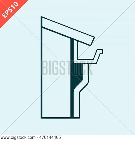 Rain Gutter Design Vector Flat Modern Isolated Illustration