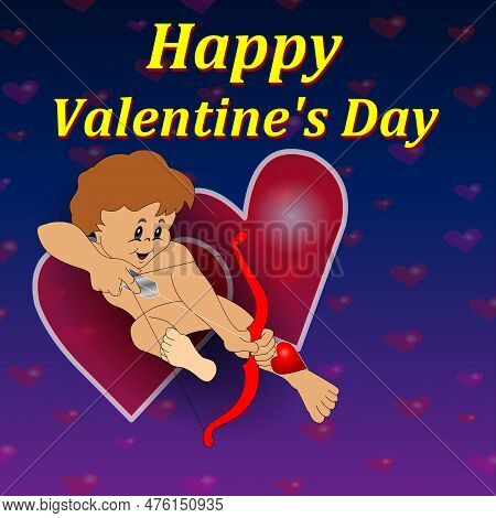 Happy Valentine Day - Illustration Of Cupid