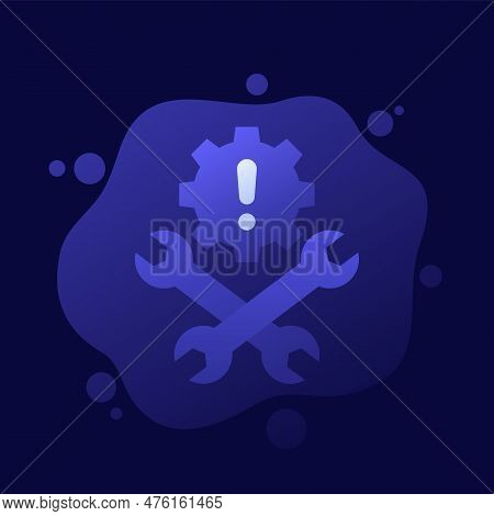 Fixing Errors And Technical Problems Icon, Vector