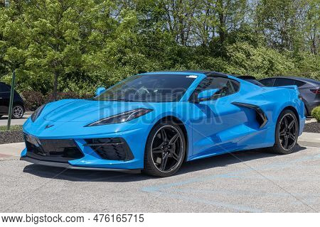 Indianapolis - Circa May 2023: Chevrolet Corvette Display At A Dealership. Chevy Offers The Corvette