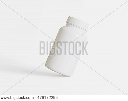 Pill Bottle Medichine White Color And Realistic