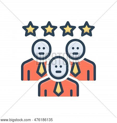 Color Illustration Icon For Experts Specialist Connoisseur Maestro Advisors Exective Skills Professi