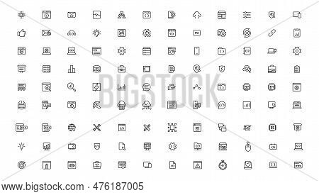 Software Development Icon Collection. Programming Coding Icon Set. Programmer And Developer Symbol