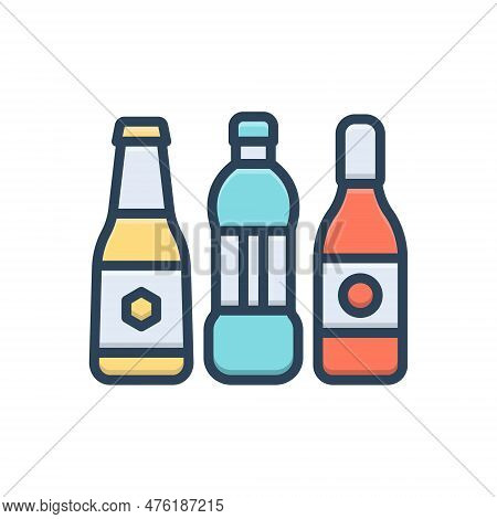 Color Illustration Icon For Bottles Container Decanter Carboy Liquid-container Plastic Recycle Caraf