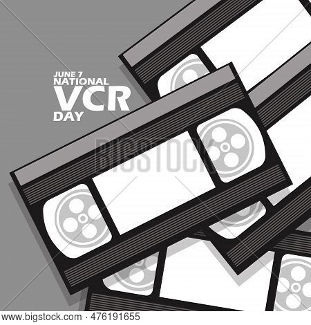 Some Tape Cassettes Commonly Called Vcr Cassettes And Bold Text On Gray Background To Celebrate Nati