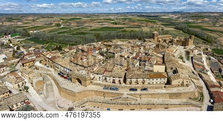Panoramic Aerial View Of Monteagudo De Las Vicarias Is A Historic Town In The Province Of Soria, Jud