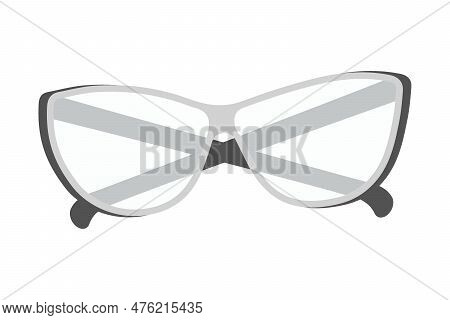 Elegant Stylized Glasses With Transparent Lenses In Grayscale. Happy Teachers Day. Bespectacled. Eps