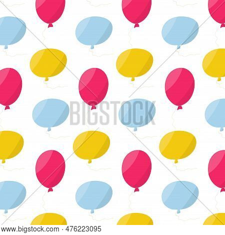 Inflatable Balloons Yellow Blue Pink Holiday Pattern