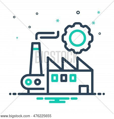 Mix Icon For Manufactured Industrial Technical Manufacturing Mass-produced Produced Industrial Facto