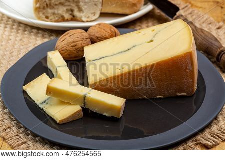Cheese Collection, French Morbier Semi-soft Cow Milk Cheese With Black Mold Layer