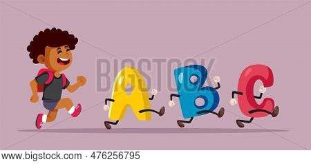 Happy Student Enjoying Reading And Literature Class Vector Cartoon Illustration