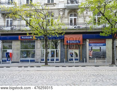 Sofia, Bulgaria. May 2023. External View Of The Postbank Branch In The City Center