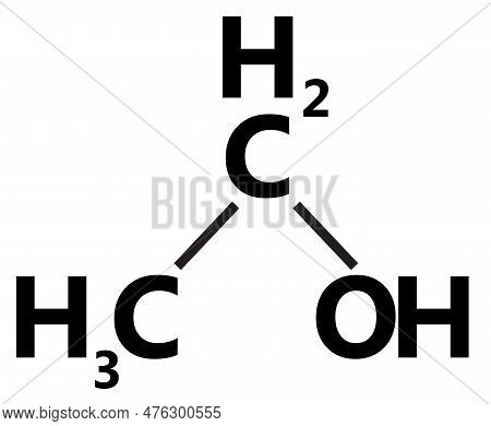 Ethanol Molecule Structure Icon On White Background. Ethanol Sign. Flat Style.