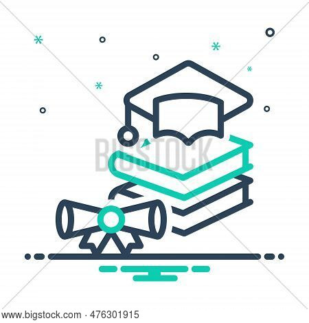 Mix Icon For Academic Educational Instructional Scholastic Pedagogical Collegiate Degree Book Gradua