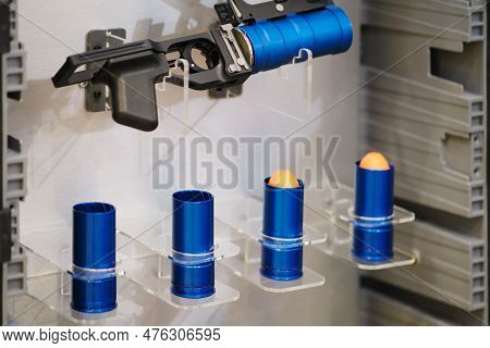 An Explosive Training Grenade Equipped With A Mock-up Rocket Launcher Designed To Safely Simulate An
