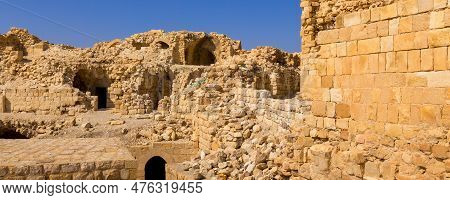 Ruins Of Crusaders Shobak Castle In Jordan
