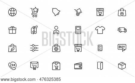 E-commerce And Shopping Icons Outline Vector Template