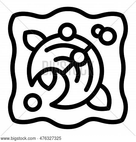 Fish Vacuum Bag Icon Outline Vector. Food Frozen. Pack Zipper