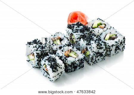 California Sushi Rollen auf weiß isoliert