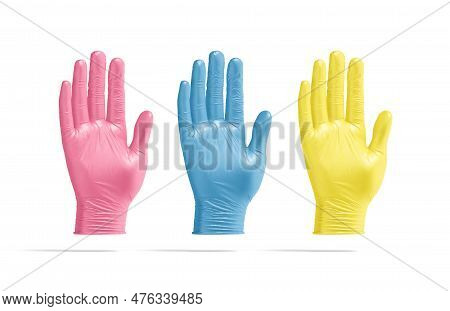 Rubber Gloves Right Palm Right Side No Gravity Colored Set