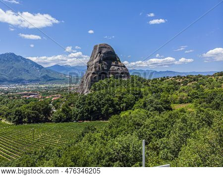 Greece. The Historical Region Of Thessaly. Rocks Of Meteora. View Of The Thessalian Plain. Popular T