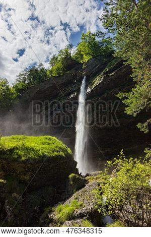 Beautiful View Of Pericnik Waterfall In Slovenia