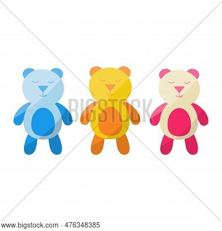 Teddy Bear Toys Blue Yellow Pink Beige