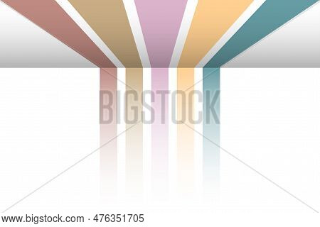Colorful Stripes Dimensional Effect. Cover Concept. Gradient Rainbow Pattern. Vector Illustration.