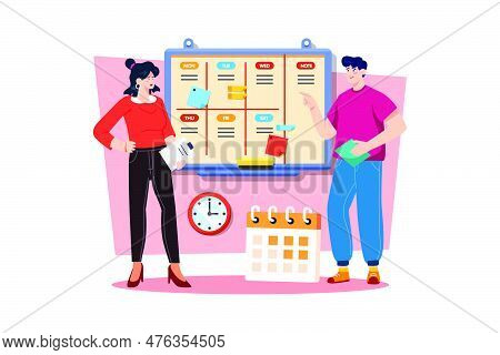 Project Manager Creating Timelines And Deliverables For A New Project.