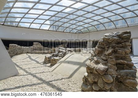 Sofia, Bulgaria. May 2023. View Of The Archaeological Complex Of Ancient Serdika In The City Center