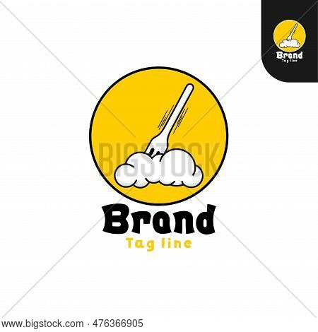Fork And Cloud Logo For Restaurant Identity