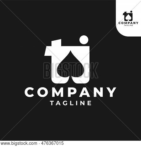 Logo With The Initials Ti With A Spade In The Center Dedicated To The Casino Company