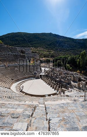 The Theatre Of Ephesus, Efes, At Selcuk In Izmir Province, Turkey. The Amphitheatre Is The Largest I
