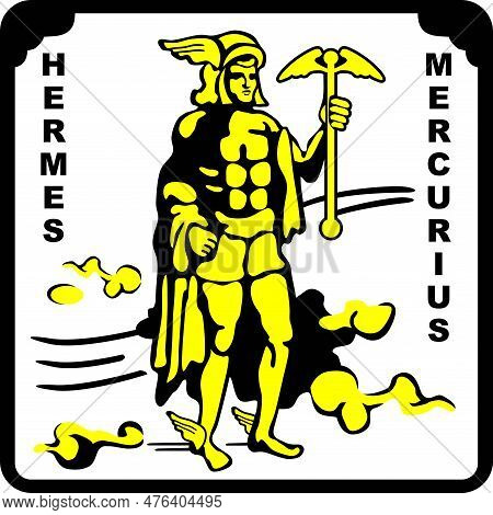 Hermes Mercurius God Greek Rome Vector Myth Legend Culture Religion