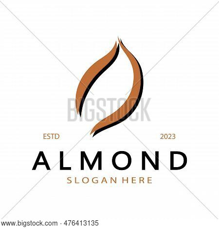 Simple Almond Logo,for Business,badge,trademark,almond Oil,almond Farm,almond Shop,vector