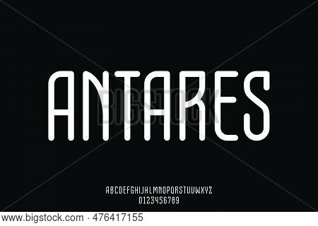 Modern Linear Condensed Decorative Sans Serif Display Font Vector