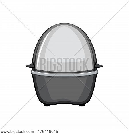 Meal Egg Cooker Cartoon. Equipment Morning, Home Cooking Meal Egg Cooker Sign. Isolated Symbol Vecto